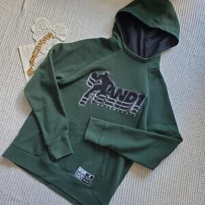 Mens and1 green hoodie with patch emblem